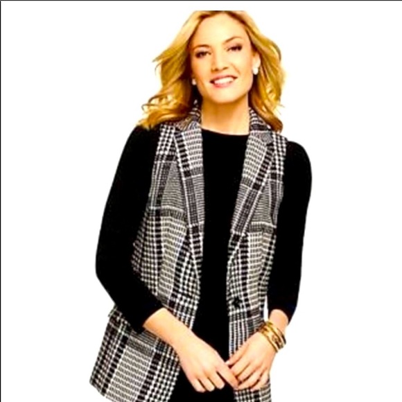 Talbots Houndstooth Vest Size 10 - Picture 2 of 6